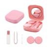 laeeyin Contact Lens Container Portable Hygiene Contact Lens Container Travel Set with Mirror for Daily Excursions Like Travel and Work (Pink) view 1