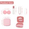 laeeyin Contact Lens Container Portable Hygiene Contact Lens Container Travel Set with Mirror for Daily Excursions Like Travel and Work (Pink) view 2