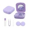 laeeyin Contact Lens Container Portable Hygiene Contact Lens Container Travel Set with Mirror for Daily Excursions Like Travel and Work (Purple) view 1