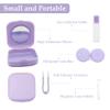 laeeyin Contact Lens Container Portable Hygiene Contact Lens Container Travel Set with Mirror for Daily Excursions Like Travel and Work (Purple) view 3