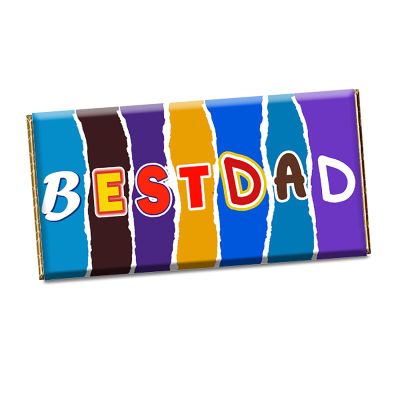 Best Dad Fathers Day Chocolate Bar Wrapper Novelty Gift Present Grandad Stepdad #CH-114 (With Chocolate Bar)