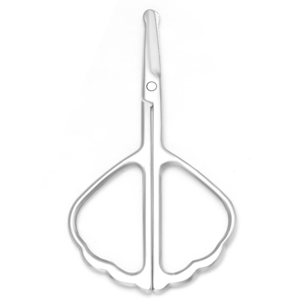 Yutoner Eyebrow and Nose Hair Safety Curved Scissors, 3.4 Inch Stainless Steel Professional Facial Hair Beard Eyelashes Eyebrow and Moustache Scissors Trimmer (Silver Safety)