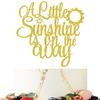 A Little Sunshine Is On The Way Cake Topper, You are My Sunshine Cake Decoration, Sun Baby Shower Cake Decor, Gender Reveal Sunshine Birthday Party Supplies Gold Glitter view 1