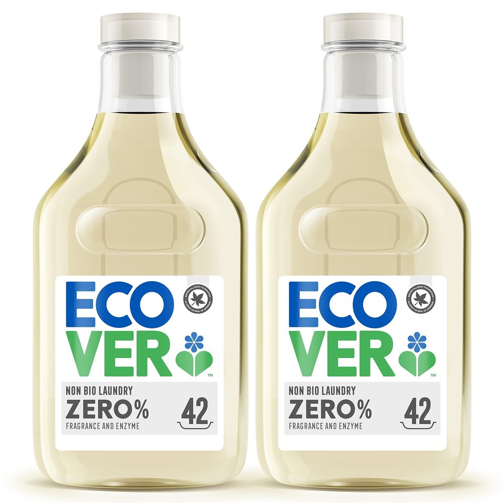 Ecover Zero Laundry Liquid for Sensitive Skin, 2 x 42 Washes, 2 x 1.5L (Pack of 2)