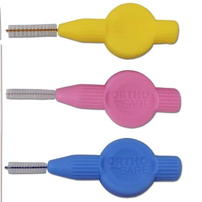 Brace Space Orthodontic INTERDENTAL Brushes for Cleaning Around Braces/Brackets (0.4mm Micro, Pink)