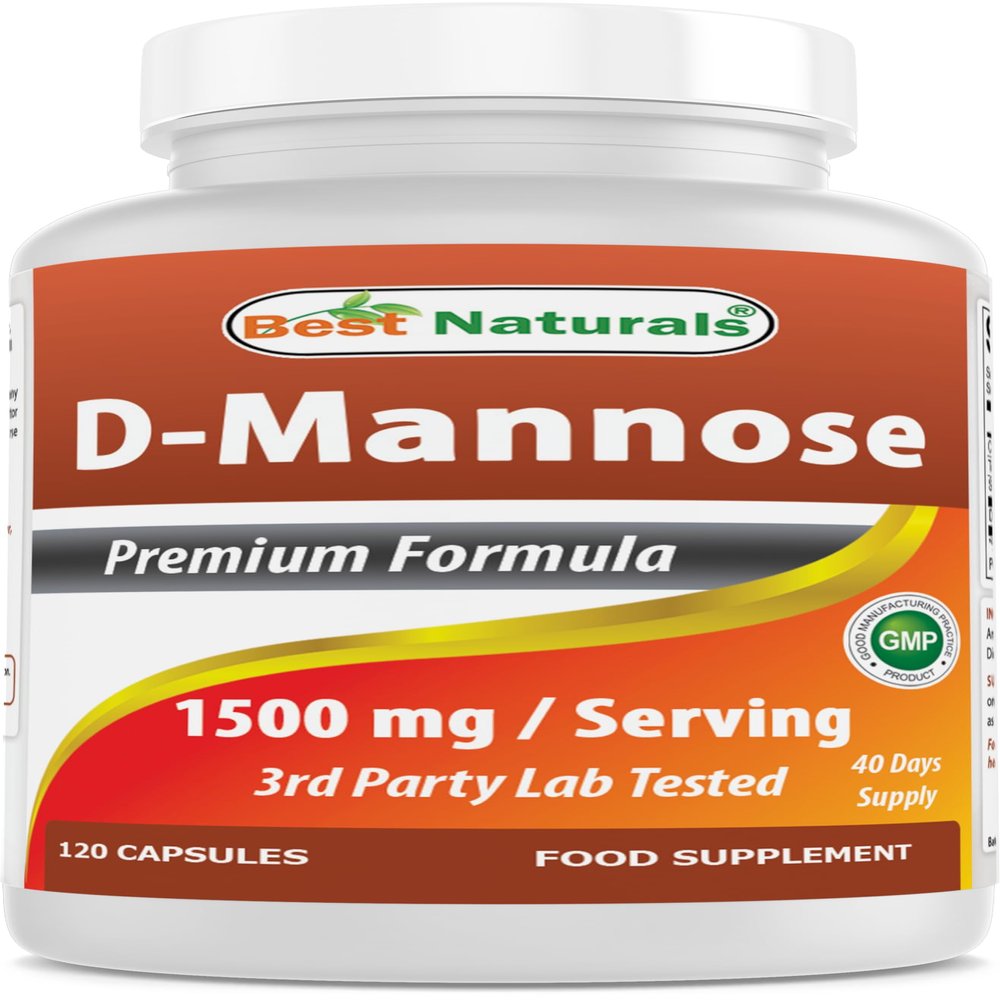 Best Naturals D-Mannose Capsules - Urinary Tract Cleanse Supplement 1500mg/Serving - 120 Count (120 Count (Pack of 2))