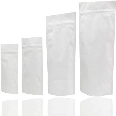 Jamo Solutions | 50pcs, 750ml | Heat Seal White Aluminium Foil Stand Up Bags / Pouches Zip Lock Bag Food Grade (160x270mm)