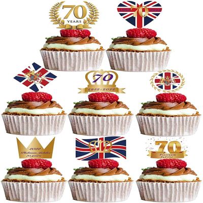 Union Jack Flag Hat United Kingdom Flag Ribbon Jubilee Cake Decorations British Bucket Hats 70th Anniversary Cake Toppers Party Cupcake Toppers Decorations Gift Wrapping (#4)