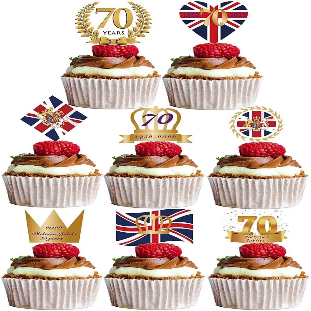 Union Jack Flag Hat United Kingdom Flag Ribbon Jubilee Cake Decorations British Bucket Hats 70th Anniversary Cake Toppers Party Cupcake Toppers Decorations Gift Wrapping (#4)