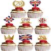 Union Jack Flag Hat United Kingdom Flag Ribbon Jubilee Cake Decorations British Bucket Hats 70th Anniversary Cake Toppers Party Cupcake Toppers Decorations Gift Wrapping (#4) view 1