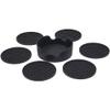 Black Anti-Slip Silicone Table Coaster Set - Six Cup Coasters and Storage Holder - Easy to Clean - Furniture & Countertop Protection - Perfect for Cups & Glasses view 2