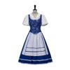 Women's Belle Cosplay Costume Beauty Belle Blue Maid Dress with Apron Halloween Outfit-M view 3