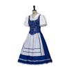 Women's Belle Cosplay Costume Beauty Belle Blue Maid Dress with Apron Halloween Outfit-M view 4