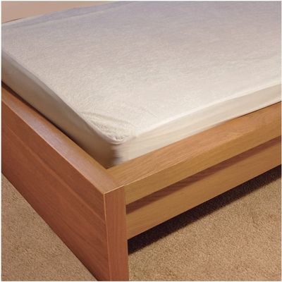 Anti-Allergenic Waterproof Mattress Protector - King Size - Machine Washable White Terry Fabric - Anti Bacterial Backing - Bedding Protection