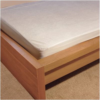 Anti-Allergenic Waterproof Mattress Protector - Single - Machine Washable White Terry Fabric - Anti Bacterial Backing - Bedding Protection