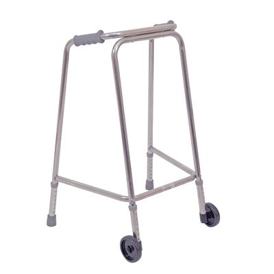 Ultra Narrow Walking Frame with Wheels - Slim Design - 540mm Width - Paediatric - Lightweight Aluminium - Non-Slip Rubber Ferrules - Ergonomic Hand Grips - Rehabilitation Walking Aid