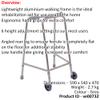 Ultra Narrow Walking Frame with Wheels - Slim Design - 540mm Width - Paediatric - Lightweight Aluminium - Non-Slip Rubber Ferrules - Ergonomic Hand Grips - Rehabilitation Walking Aid view 2