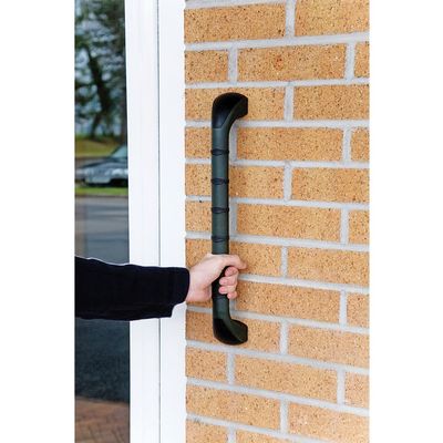 18 Inch Outdoor Grab Bar - Non-Slip Ribbed Finish Grip - Fully Weather Resistant & Non Rusting - 160kg Weight Limit - Wall Support Mobility Bar Handle