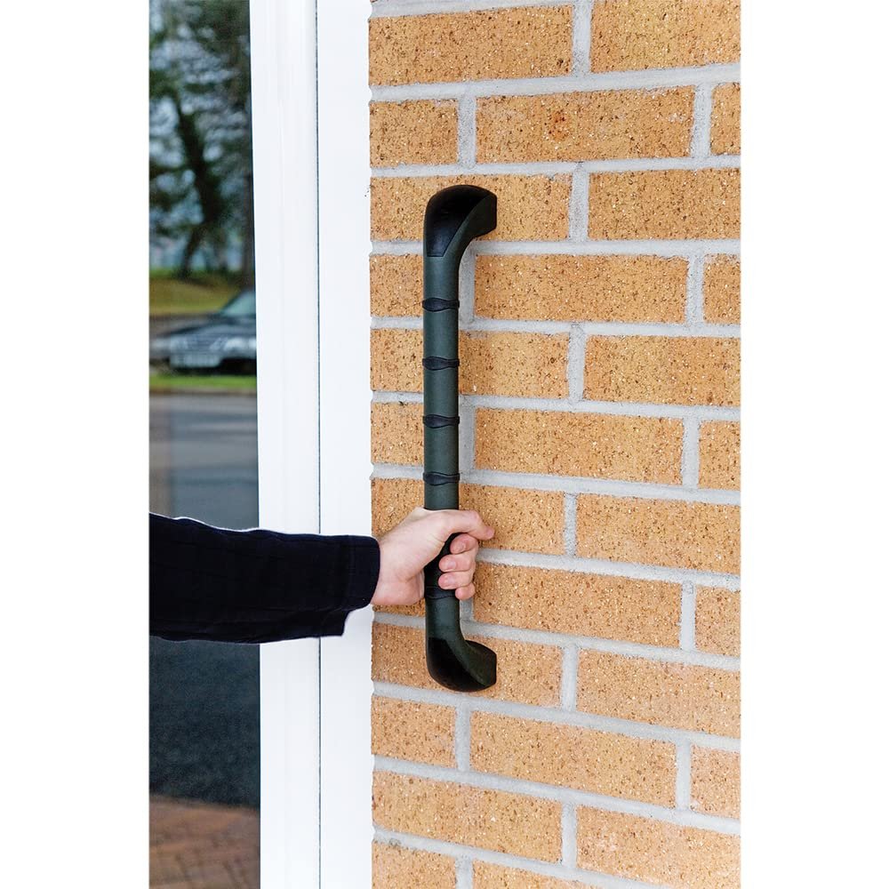 18 Inch Outdoor Grab Bar - Non-Slip Ribbed Finish Grip - Fully Weather Resistant & Non Rusting - 160kg Weight Limit - Wall Support Mobility Bar Handle