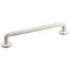 Ribbed UPVC Plastic Bathroom Wall Grab Bar - 450mm Length - Reinforced Fixings - Cover Caps - Wall Support Mobility Bar Handle view 1