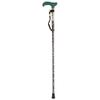 Deluxe Ambidextrous Foldable Walking Cane - 5 Adjustable Height Settings - Emerald Floral Design - Non-Slip Rubber Ferrule - Wrist Strap - 110kg (16 Stone) Weight Limit view 1