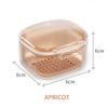 Retainer Case Kit with Strainer, Large Mouth Guard Case with Mirror, Denture Case for Cleaning, Orthodontic Dental Retainer Box  Light and Portable (Khaki) view 2