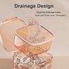Retainer Case Kit with Strainer, Large Mouth Guard Case with Mirror, Denture Case for Cleaning, Orthodontic Dental Retainer Box  Light and Portable (Khaki) view 3