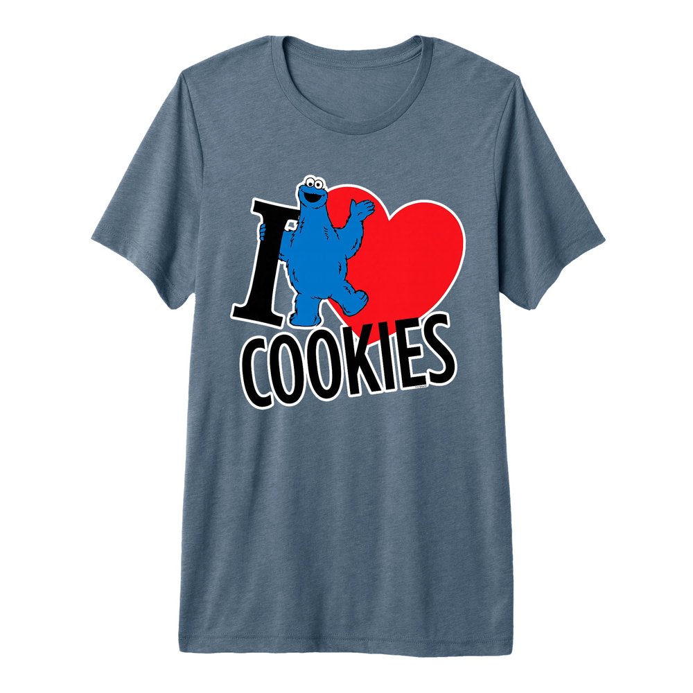 Sesame Street Cookie Monster I Heart Cookies Premium T-Shirt