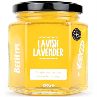 BeeHype Lavish Lavender - 100% Pure Raw Honey with Natural Enzymes, Vitamins, Minerals and Antioxidants - 250g
