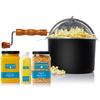 Franklin's Gourmet Popcorn - Movie Night Bundles - Whirley Popper, 28 oz. Organic Corn Kernels, 19 oz. Butter Flavored Salt, 30 oz. Butter Flavored Coconut Oil view 1
