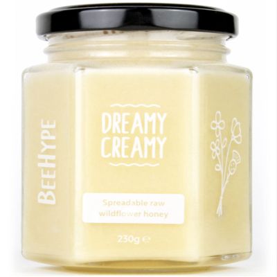 BeeHype Dreamy Creamy - 100% Pure Raw Natural Creamed Set Honey with Natural Enzymes, Vitamins, Minerals, and Antioxidants - 230g