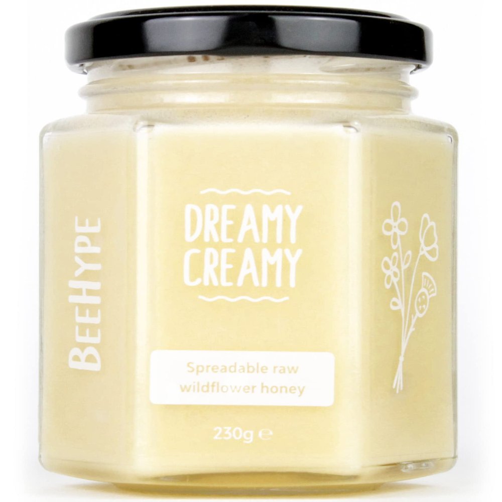 BeeHype Dreamy Creamy - 100% Pure Raw Natural Creamed Set Honey with Natural Enzymes, Vitamins, Minerals, and Antioxidants - 230g