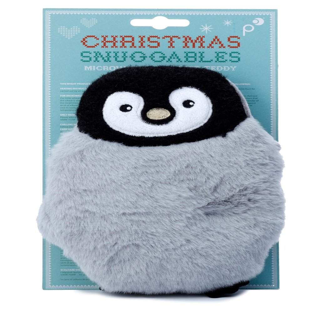 Puckator Snuggables Penguin Microwavable Plush Wheat & Lavender Heat Pack Heating Pads Hot Heat and Ice Cold Cool Pack Packs Bag for Sport Injuries Knee Back Pain Bed Warmer Wellness Health Products
