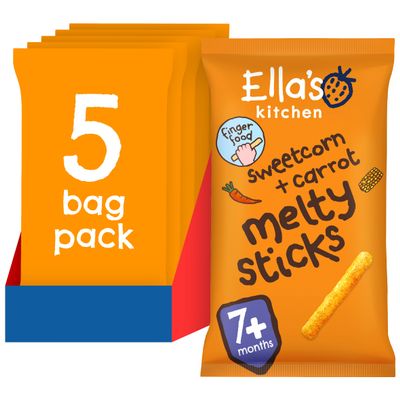 Ella's Kitchen Organic Sweetcorn & Carrot Melty Sticks (5 x 16g)