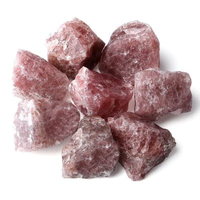 ZHIYUXI 1.5-2.0" Strawberry Quartz Raw Crystals Bulk Large Rough Natural Quartz Real Crystals Healing Stones Big Huge Rocks Gemstones for Witchcraft Tumbling Wire Wrapping Wholesale Decor Stones 4Pcs
