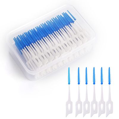160 Pieces Dual-Use Interdental Brushes, Silicone Tooth Floss Picks Dental Picks Interdental Brush Toothpick Dental Brushes Teeth Brush Picks for Braces Oral Cleaning