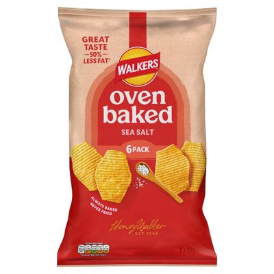 Walkers Baked Snacks Sea Salt 6 x 22g