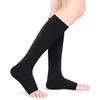 Open Toe Compression Socks for Men Women, Compression Stockings for Flight Pregnancy Travel Work Varicose Veins, 20-30 mmHg Graduated Support Knee High Calf Compression Sleeves(XL-Black) view 1