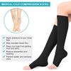 Open Toe Compression Socks for Men Women, Compression Stockings for Flight Pregnancy Travel Work Varicose Veins, 20-30 mmHg Graduated Support Knee High Calf Compression Sleeves(XL-Black) view 4