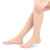 Compression Socks for Men Women, Open Toe Compression Stockings for Flight Pregnancy Travel Work Varicose Veins, 20-30 mmHg Graduated Support Below Knee Calf Compression Sleeves(L-Skin) view 3