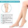 Open Toe Compression Socks for Men Women, Compression Stockings for Flight Pregnancy Travel Work Varicose Veins, 20-30 mmHg Graduated Support Knee High Calf Compression Sleeves(XL-Skin) view 3
