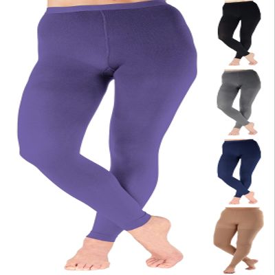 ABSOLUTE SUPPORT Plus Size Opaque Compression Tights 20-30mmHg for Women Circulation, Pregnancy, Recovery, Swelling, Varicose Veins, Post Surgery, Work, Travel - Made Purple, 2X-Large