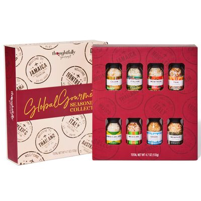 Thoughtfully Gourmet, Global Spice Gift Set, International Seasonings Include Cajun, Italian, Montreal, Thai, Jamaican Jerk, Mexican, Greek and Memphis, Set of 8