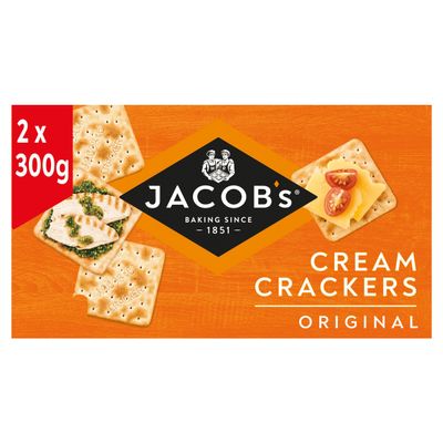 JACOB'S Original Cream Crackers, Twin Pack, 2 x 300 g (Pack of 1)