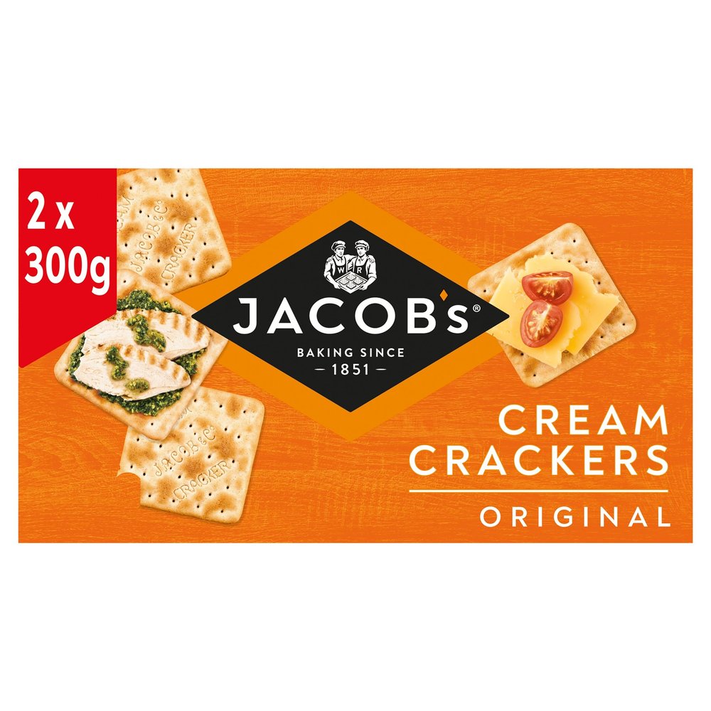 JACOB'S Original Cream Crackers, Twin Pack, 2 x 300 g (Pack of 1)