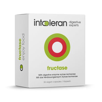 Intoleran Fructase Digestive Enzymes - 36 Capsules | Supplement for Fructose Intolerance | Enzymes to Help Digest Sugary Foods & Drinks (Fruit Sugar) | Fast Acting | Pure and Vegan | Low FODMAP