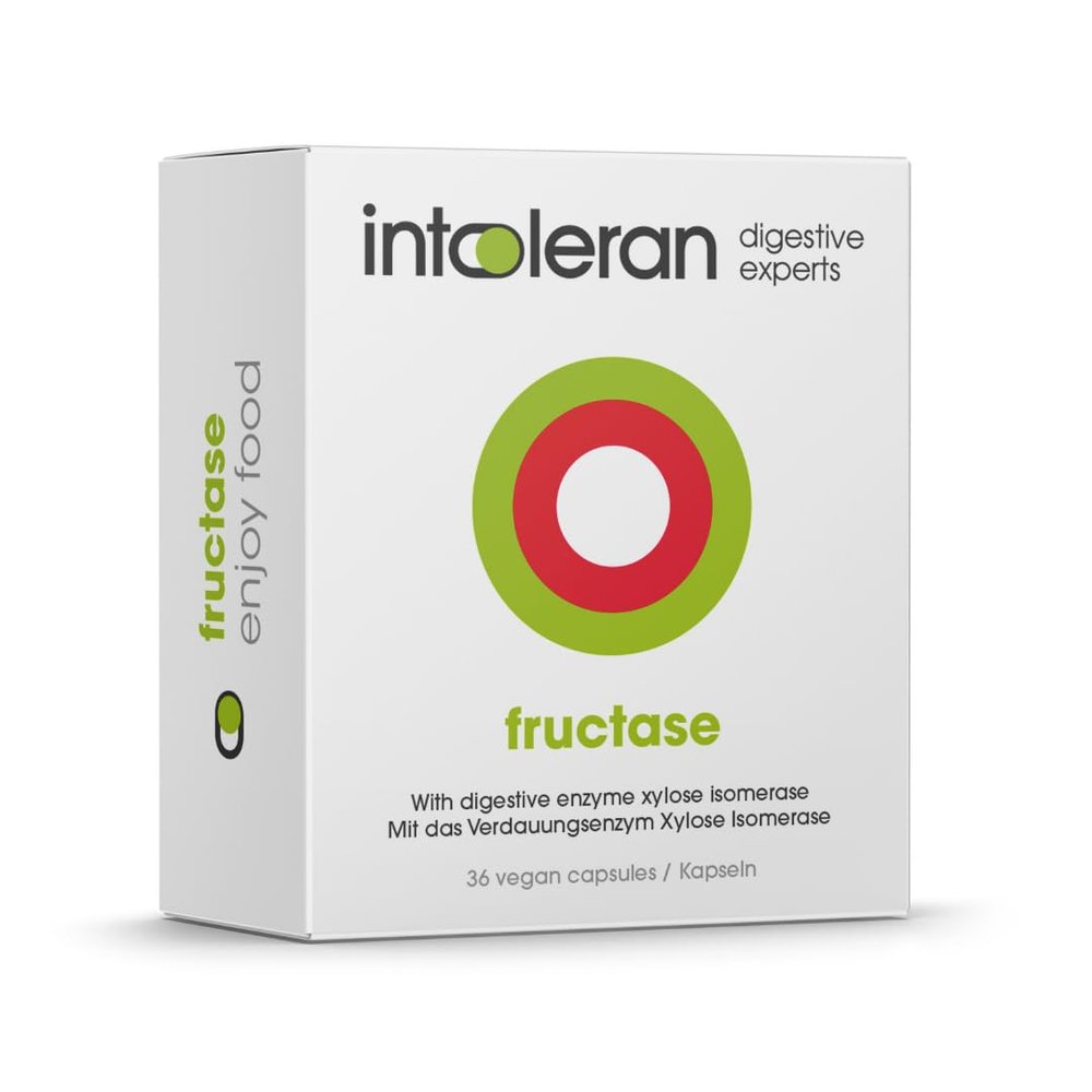Intoleran Fructase Digestive Enzymes - 36 Capsules | Supplement for Fructose Intolerance | Enzymes to Help Digest Sugary Foods & Drinks (Fruit Sugar) | Fast Acting | Pure and Vegan | Low FODMAP