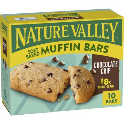 Nature Valley Soft Baked Muffin Bars, Chocolate Chip, Snack Bars, 10 Bars, 12.4 oz