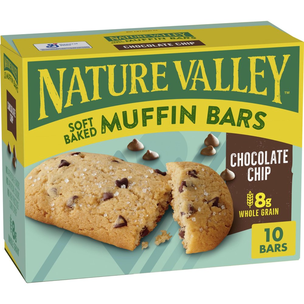 Nature Valley Soft Baked Muffin Bars, Chocolate Chip, Snack Bars, 10 Bars, 12.4 oz