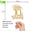Happy 10th Birthday Cake Topper Gold Glitter, 10th Birthday Cake Topper, 10 Cake Topper, Cheers to 10 Years Cake Topper, Double Digits 10th Cake Topper 10th Birthday Party Decorations view 2